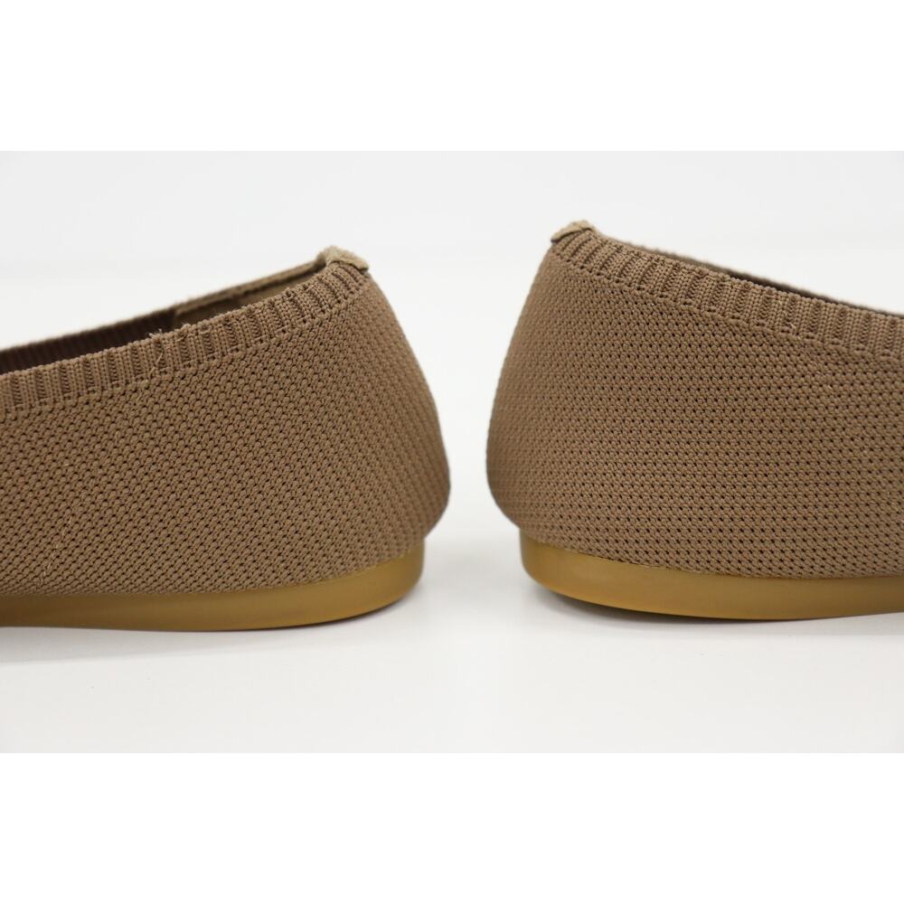 Vivaia Pointed Knit Ballet Flats in Taupe. - Picture 6 of 15